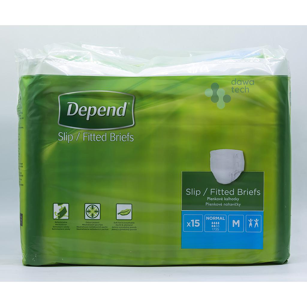 Depend Fitted Briefs Normal 15*3 Med 270